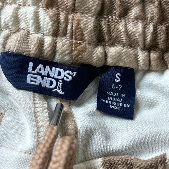Lands' End Kids Drawstring Elastic Brown Camo Jogger Pants S Small 6-7 NWOT - Picture 6 of 8